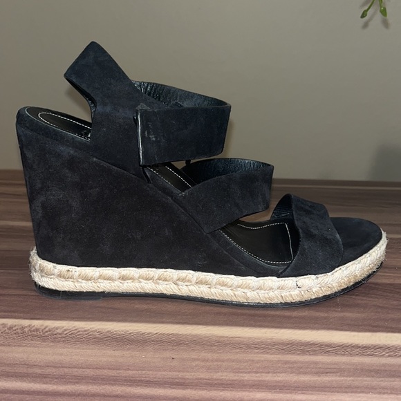 BALENCIAGA ROPE TRACK SUEDE LEATHER WEDGE SANDALS - Picture 3 of 16